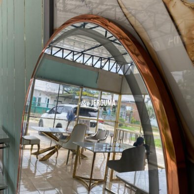 Luxury standing mirror lighting stainless steel