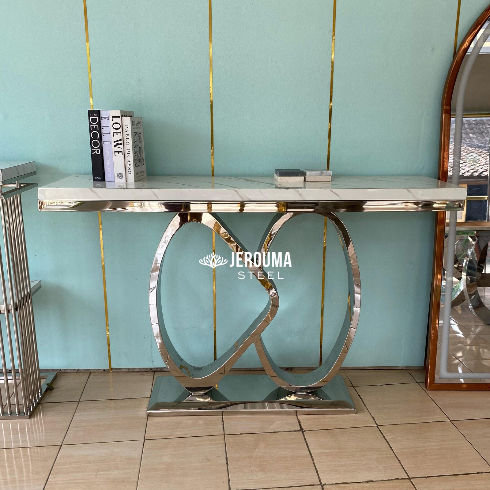 Love couple meja console stainless steel