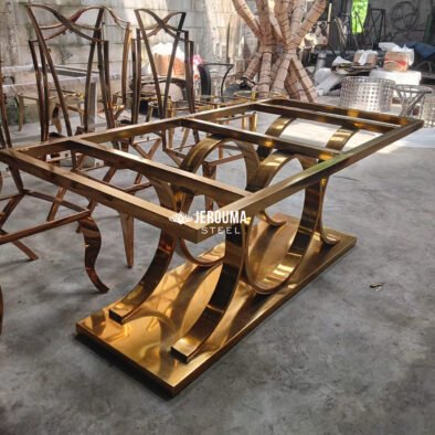 Meja Makan Modern Living Stainless Steel - Jerouma Living