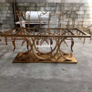 Meja Makan Modern Living Stainless Steel - Jerouma Living