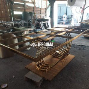 Kaki meja makan stainless steel bundar silang galaksi cantik