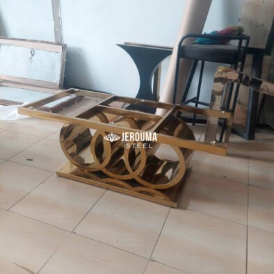Meja Tamu AUDI 3 Roda Stainless Steel