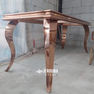 Meja Makan Stainless Steel Flamboyan Timeless Model - Jerouma Steel