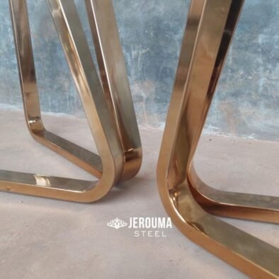 Rectangle Console Table Gold Base Stainless Steel Model Modern Style