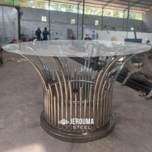 Waterfall Luxurious Dining Table Stainless Steel