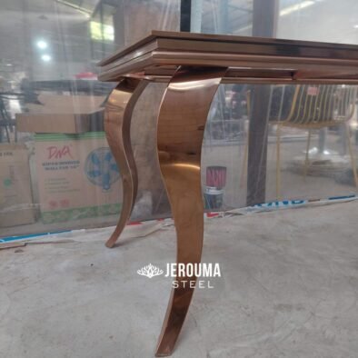 Meja Makan Stainless Steel Flamboyan Timeless Model - Jerouma Steel