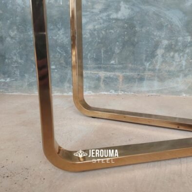 Rectangle Console Table Gold Base Stainless Steel Model Modern Style