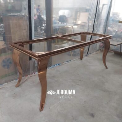 Meja Makan Stainless Steel Flamboyan Timeless Model - Jerouma Steel