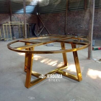 JOO Rangka Meja Makan Bundar Stainless Steel Jerouma Steel