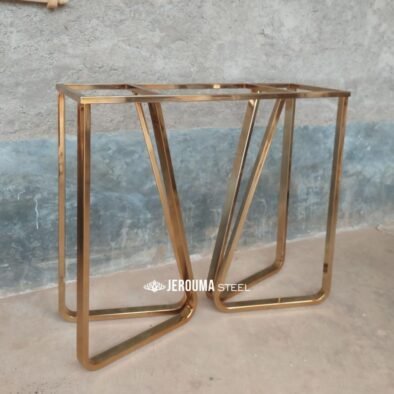 Rectangle Console Table Gold Base Stainless Steel Model Modern Style