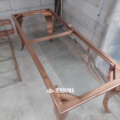 Meja Makan Stainless Steel Flamboyan Timeless Model - Jerouma Steel