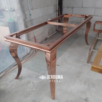 Meja Makan Stainless Steel Flamboyan Timeless Model - Jerouma Steel