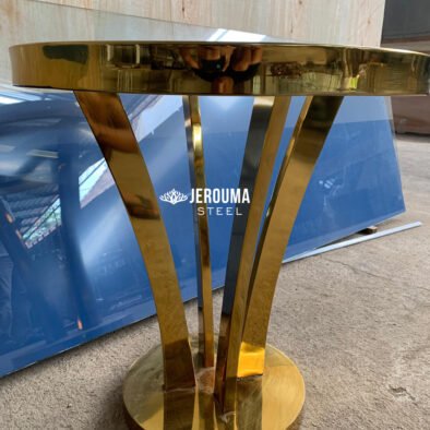Meja Tamu Sudut Modern Stainless Steel