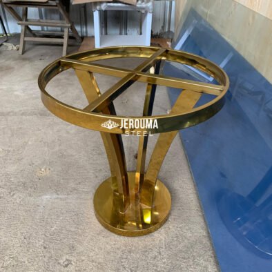 Meja Tamu Sudut Modern Stainless Steel