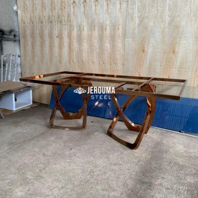 Meja Makan loop Elegan Stainless Steel