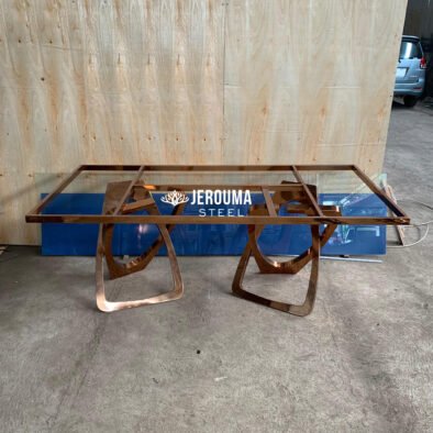 Meja Makan loop Elegan Stainless Steel