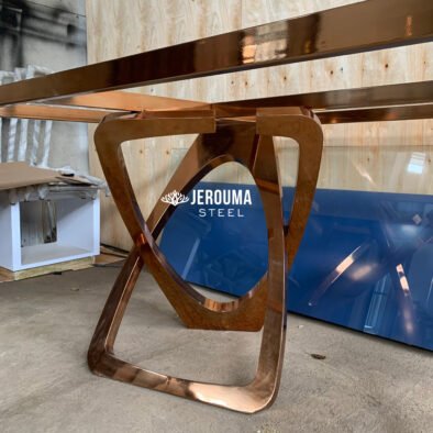 Meja Makan loop Elegan Stainless Steel