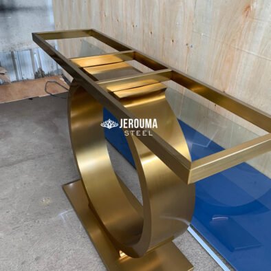 Meja Konsul Model Ring Stainless Steel Interior Jepara