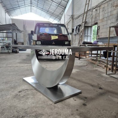 Meja Console model Half Moon Stainless Steel