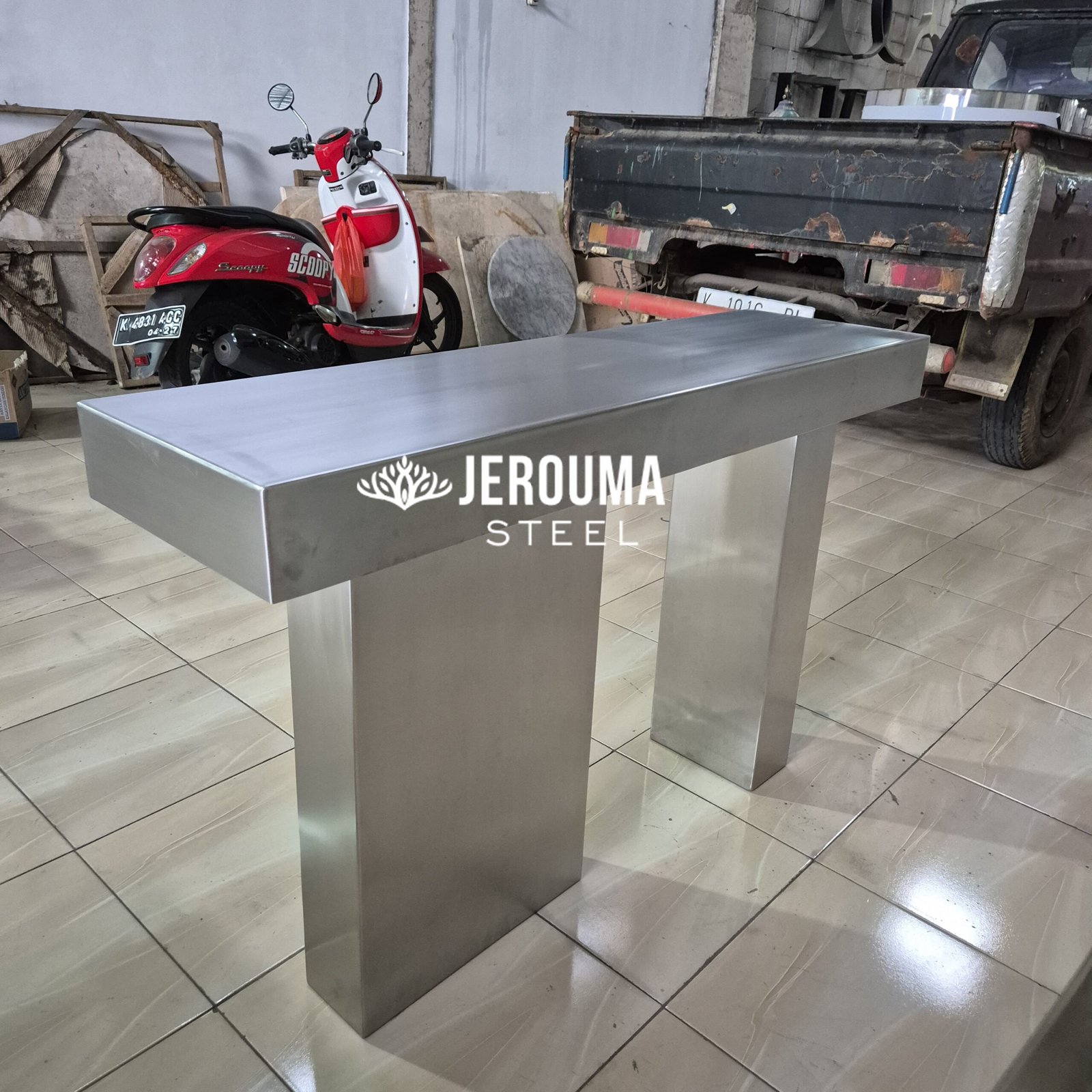 Luxury Console Table Hairline Stainless Steel