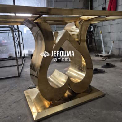 Golden Luxe Console Table Stainless Steel