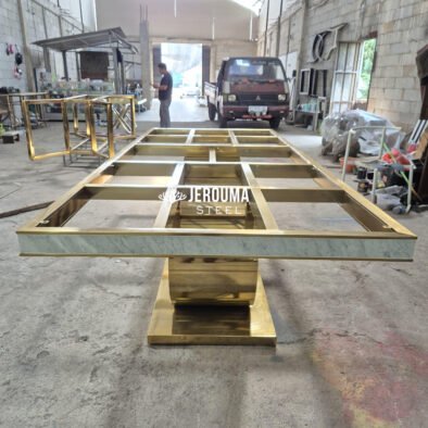 BIG Audi Classy Dining Table Stainless Steel mix Marble