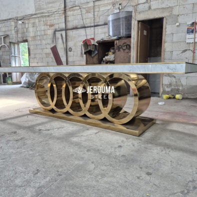 BIG Audi Classy Dining Table Stainless Steel mix Marble