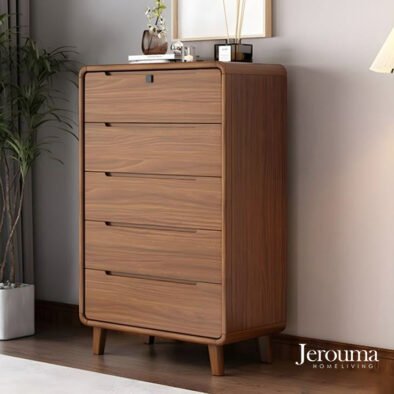 Lemari Laci Minimalis Kayu Jati 5 Susun Modern Elegan
