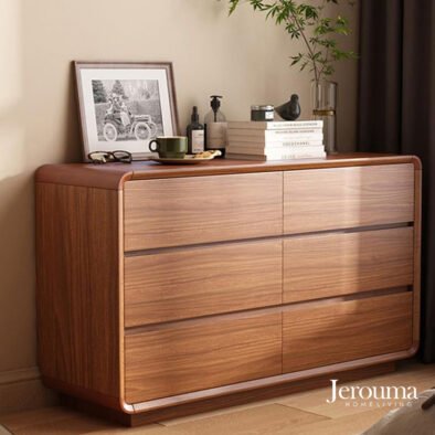 Lemari Laci Dresser Minimalis Kayu Jati 6 Susun Modern