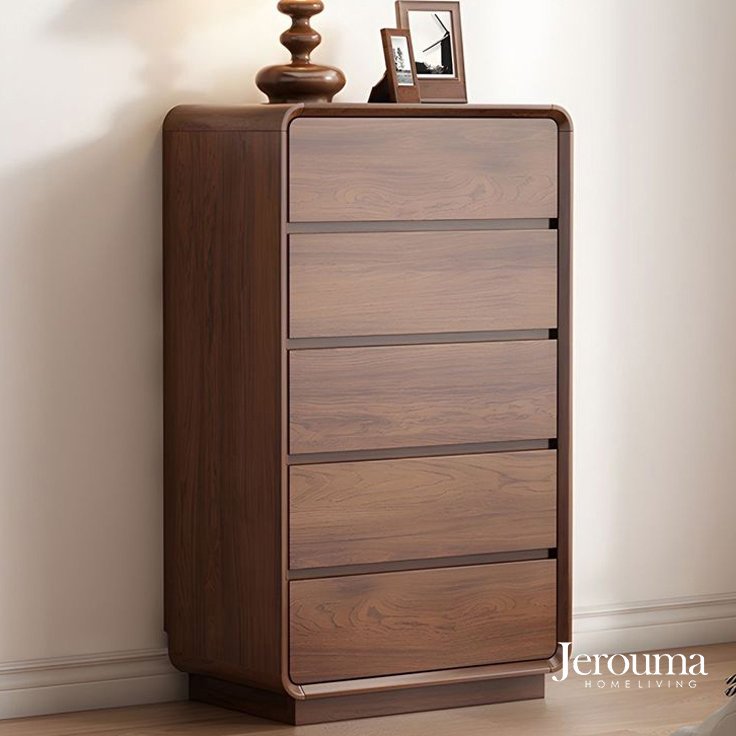 Lemari Laci Minimalis Modern Kayu Jati 5 Susun