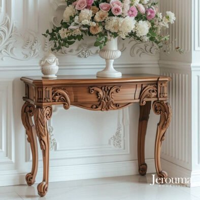 Meja Konsol Klasik Ukiran Kayu Jati Elegan
