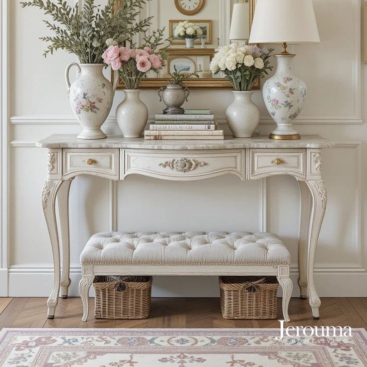Meja Konsol Klasik Elegan dengan Sentuhan Artistik