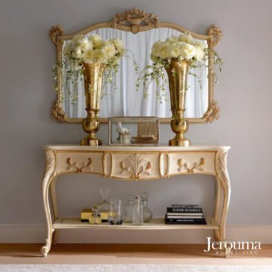 Elegant Classic Console Table with Mirror – Meja Konsol Klasik Mewah