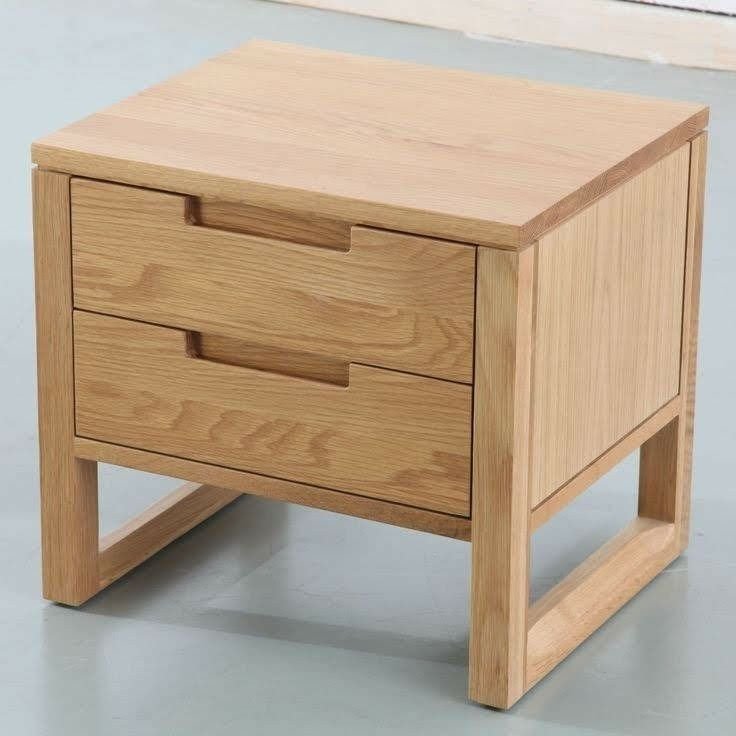 Side Table Kayu Jati Motif Minimalis Diamond - Meja Lampu