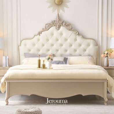 Tempat Tidur Mewah Elegan Putih Ivory – Jerouma Home Living