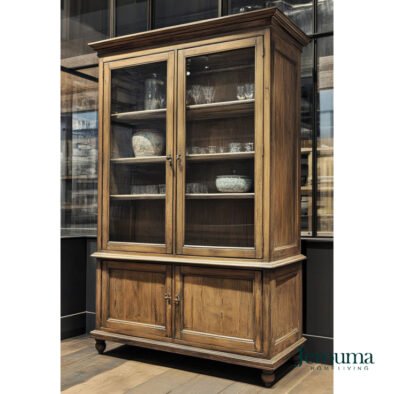 Lemari Pajangan Kaca Kayu Klasik – Display Cabinet Rustic Jerouma Home Living
