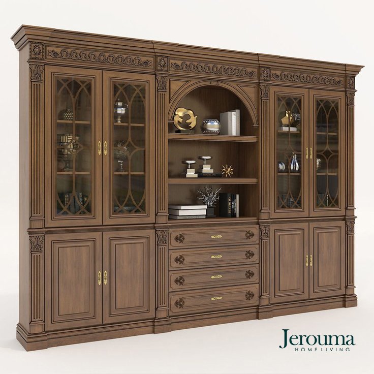 Lemari Pajangan Klasik Kayu Jati – Classic Display Cabinet Jerouma Home Living