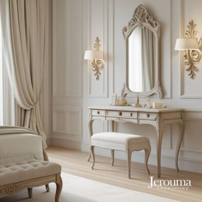 Meja Rias Classic Elegance with Mirror & Stool – Desain Mewah Eropa