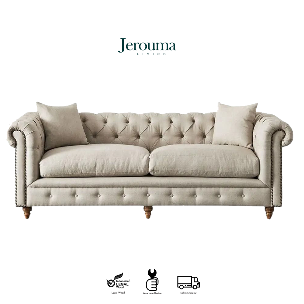 Sofa Chesterfield Linen Premium Jepara