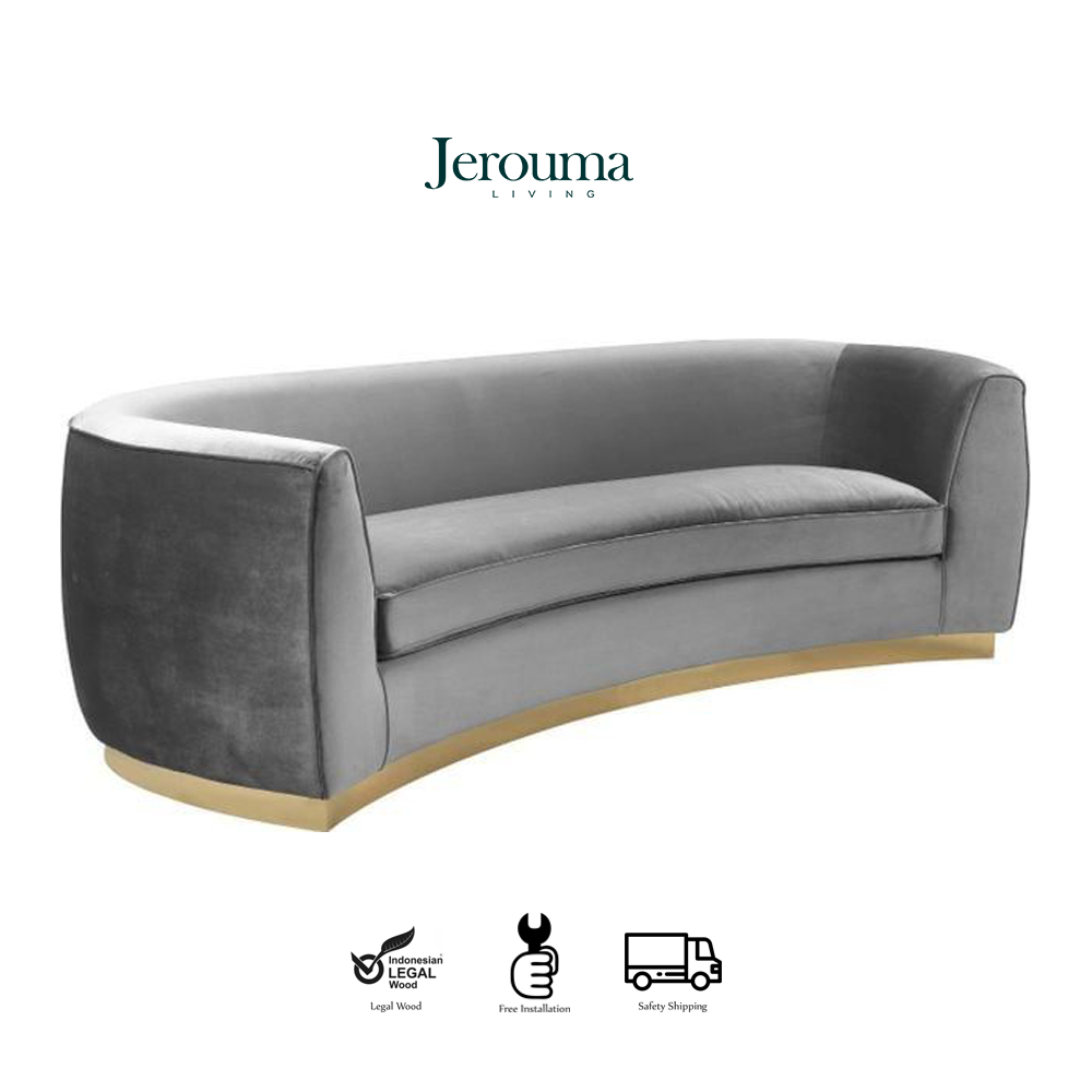 Sofa Lengkung Minimalis Modern Premium Kayu Jati