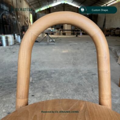 Kursi Bar Kayu Custom Minimalis – Sandaran Melengkung | Jerouma Living