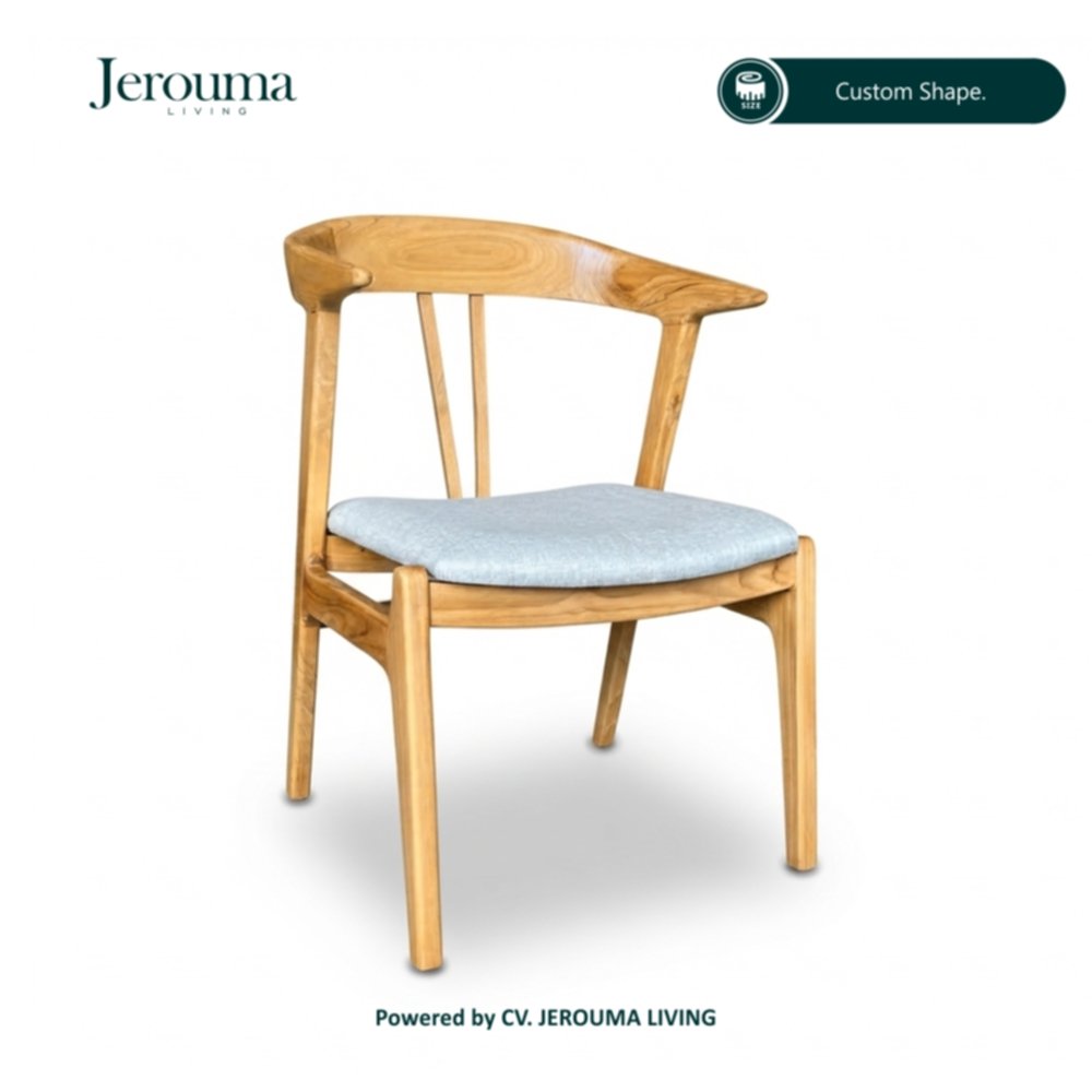 Kursi Makan Kayu Custom Minimalis dengan Dudukan Empuk | Jerouma Living