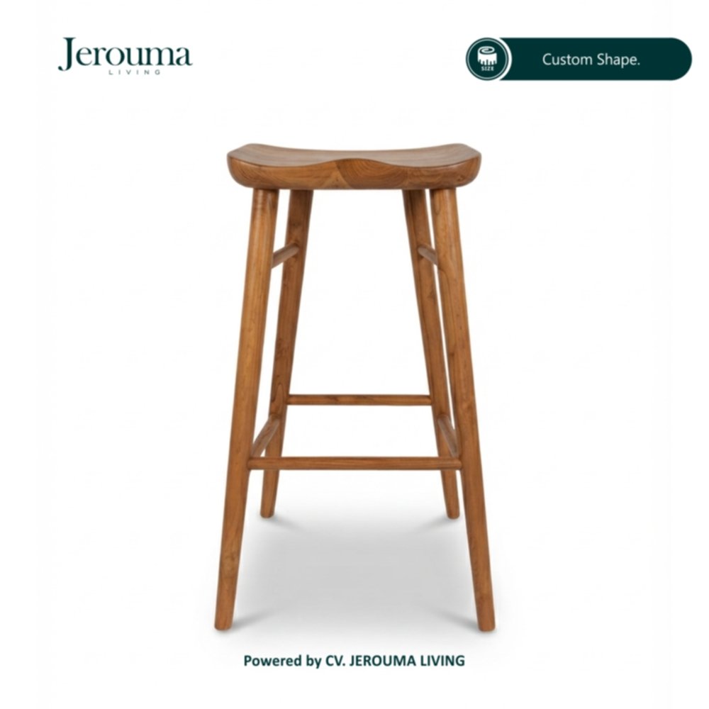 Kursi Bar Kayu Minimalis Custom – Stool Kayu Solid | Jerouma Living