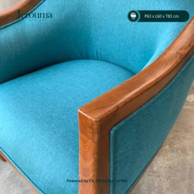 Kursi Kayu Klasik Jok Biru Elegan – Kursi Tamu & Cafe Jerouma Living