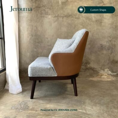 Kursi Lounge Minimalis Modern dengan Sandaran Tinggi – Jerouma Living