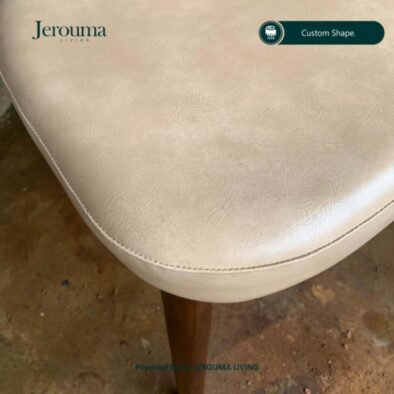 Kursi Makan Kayu Custom dengan Jok Kulit – Desain Modern Elegan | Jerouma Living