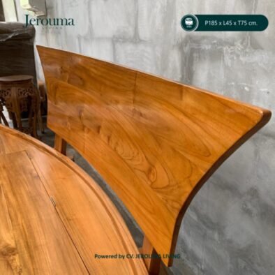 Kursi Kayu Jati Model Perahu Unik dengan Sandaran – P185 × L45 × T75 cm