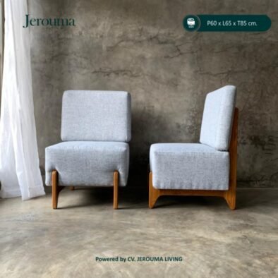 Kursi Santai Kayu Minimalis dengan Bantalan Empuk – Kursi Lounge Modern