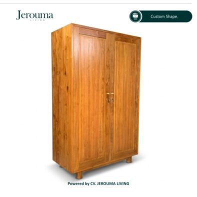 Lemari Pakaian Kayu 2 Pintu Minimalis Custom – Jerouma Living