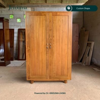 Lemari Pakaian Kayu 2 Pintu Minimalis Custom – Jerouma Living